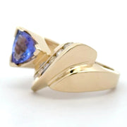Estate 14K Yellow Gold Tanzanite & Diamond Ring