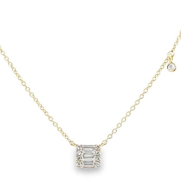 D.M. Kordansky 14K Yellow Gold Baguette & Round-cut Diamond Necklace