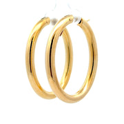 Estate 18K Yellow Gold Large Hoop Earrings