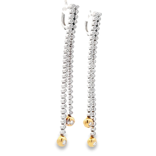 14K White & Yellow Gold Diamond Dangle Earrings