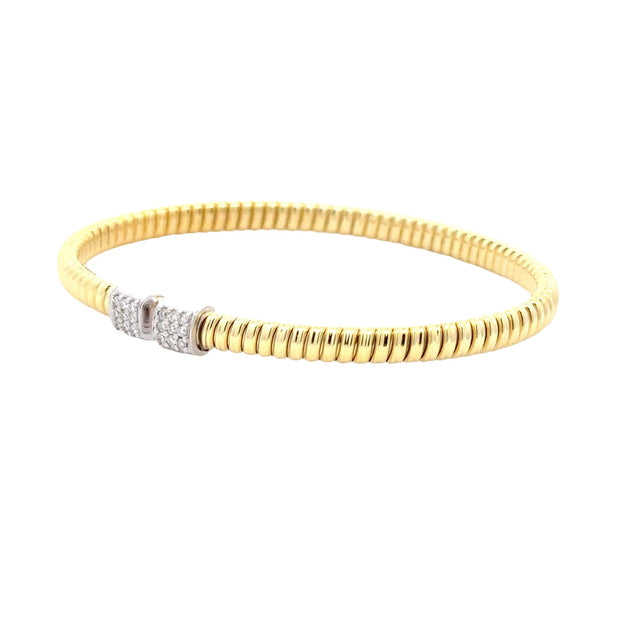 Nava Dee 18K Yellow & White Gold Diamond Cuff Bracelet