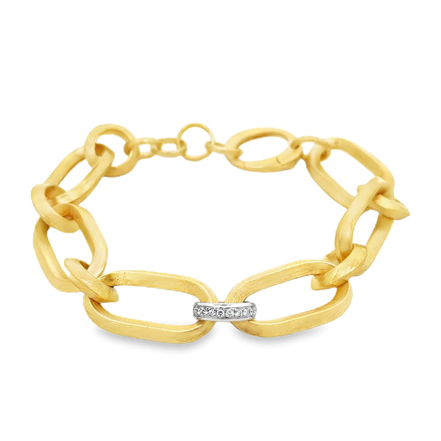 Nava Dee 14K Yellow & White Gold & Diamond Link Bracelet