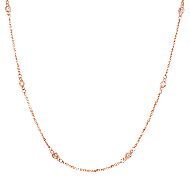 14K Rose Gold Diamond-by-the-Yard Necklace