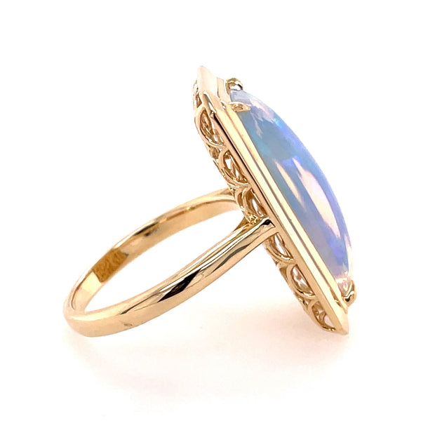 14K Yellow Gold Ethiopian Opal Ring