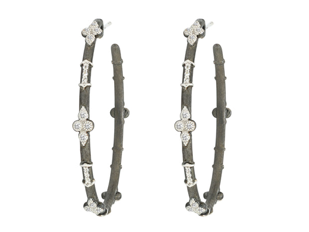 JudeFrances Silver Large Moroccan Hoop Earrings