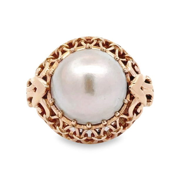 Estate 14K Yellow Gold Mabé Pearl Ring