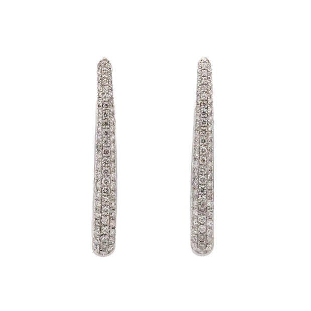 Nava Dee 14K White Gold Teardrop Hoop Earrings