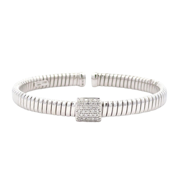 Nava Dee 18K White Gold Diamond Cuff Bracelet