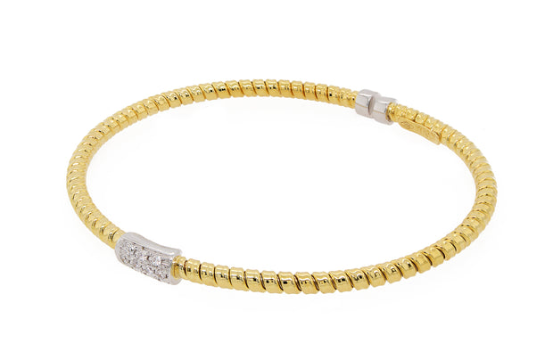 Nava Dee 18K Yellow & White Gold Diamond Cuff Bracelet