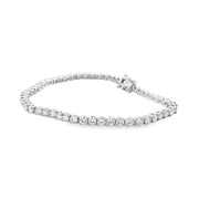 18K White Gold Two Prong Diamond Tennis Bracelet