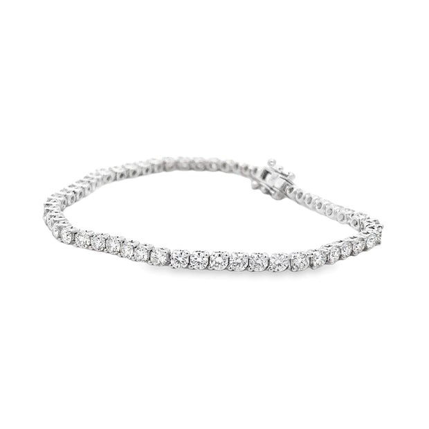 18K White Gold Two Prong Diamond Tennis Bracelet