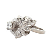 Estate 14K White Gold Diamond Cocktail Ring