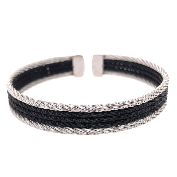 ALOR Black & Grey Cable Mini Cuff