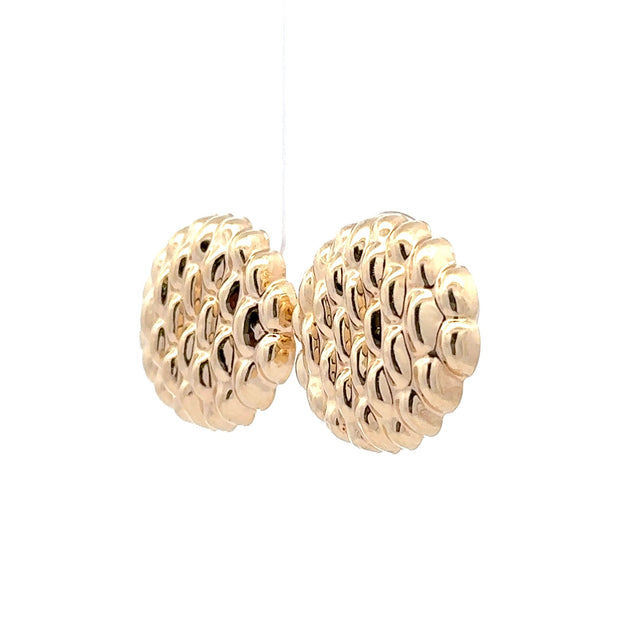 Estate 14K Yellow Gold Clip-On Button Earrings