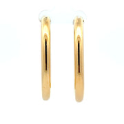 Estate 18K Yellow Gold Large Hoop Earrings