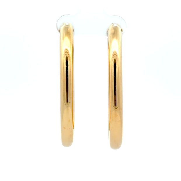 Estate 18K Yellow Gold Large Hoop Earrings