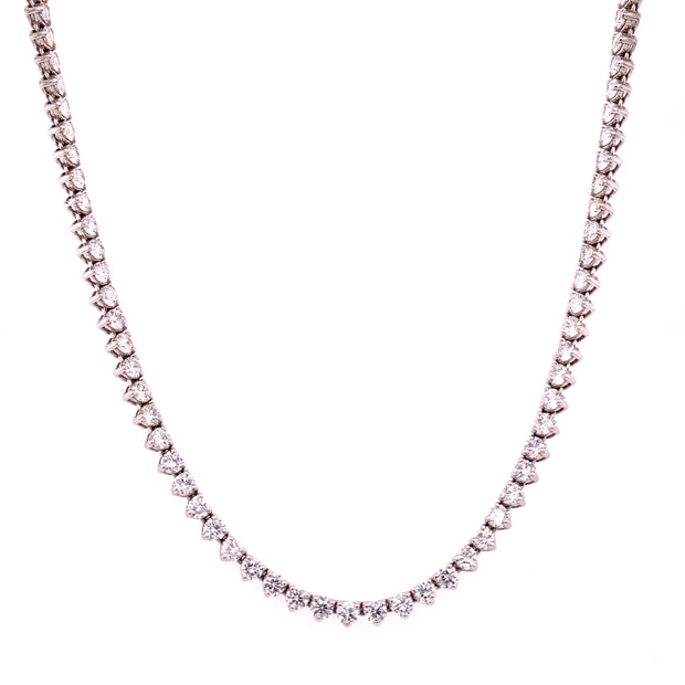 14K White Gold Diamond Riviera Necklace