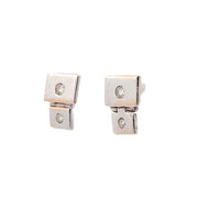 Estate 18K White Gold Contemporary Diamond Earrings