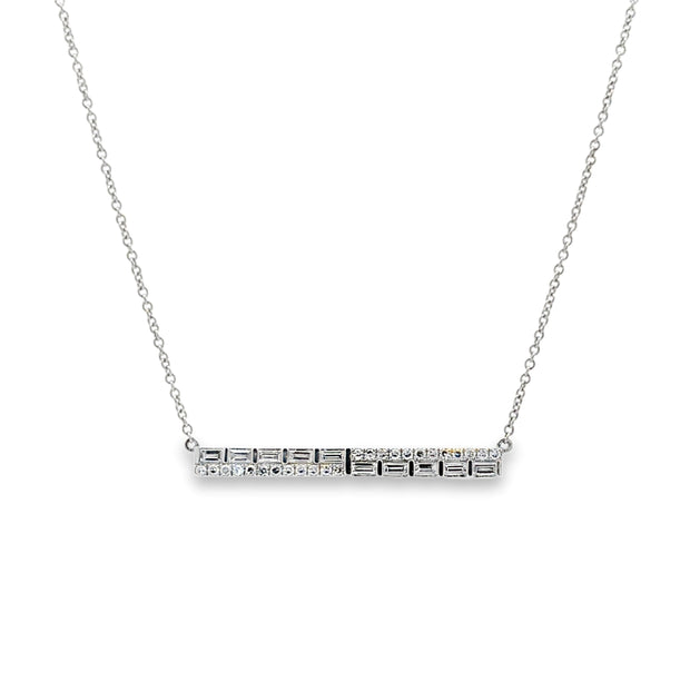 D.M. Kordansky 14K White Gold Diamond Bar Necklace