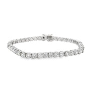 18K White Gold Two Prong Diamond Tennis Bracelet