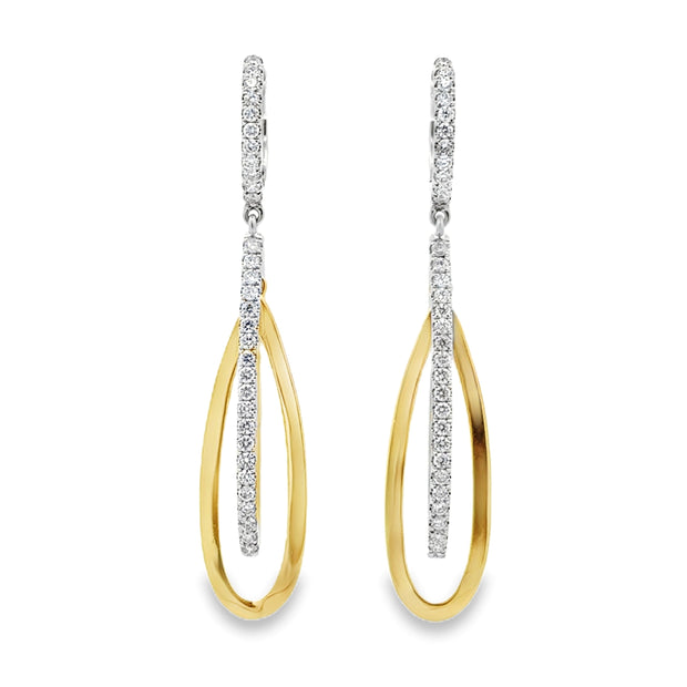 Nava Dee 14K White & Yellow Gold Diamond Dangle Earrings