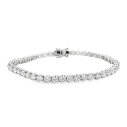 18K White Gold Two Prong Diamond Tennis Bracelet