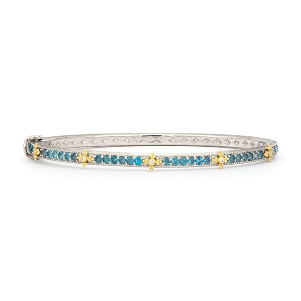 JudeFrances Mixed Metal London Blue Topaz & Diamond Bracelet