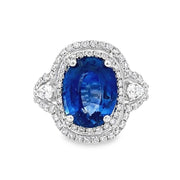 18K White Gold Sapphire and Diamond Ring