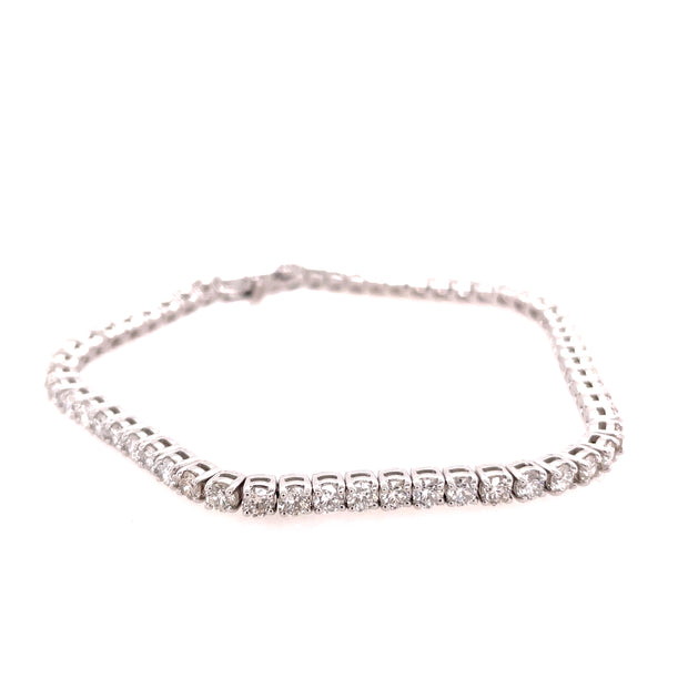 14K White Gold Diamond Tennis Bracelet