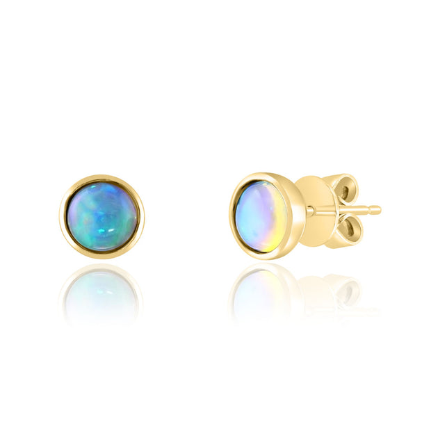 David Kord 18K Yellow Gold Ethiopian Opal Stud Earrings