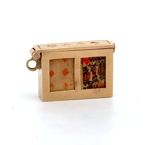 Estate 14K Yellow Gold Deck Of Cards Charm