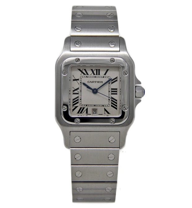 Estate Stainless Steel Cartier Santos Galbée
