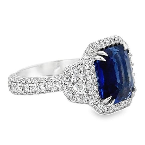 Platinum Sapphire & Diamond Ring