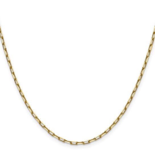 14K Yellow Gold Beveled Paperclip Necklace