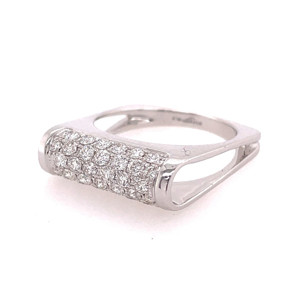 18K White Gold Contemporary Diamond Ring