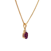 Estate 18K & 14K Yellow Gold Amethyst & Diamond Necklace