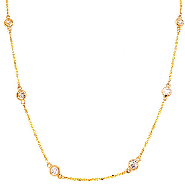 14K Yellow Gold Diamond-by-the-Yard Necklace