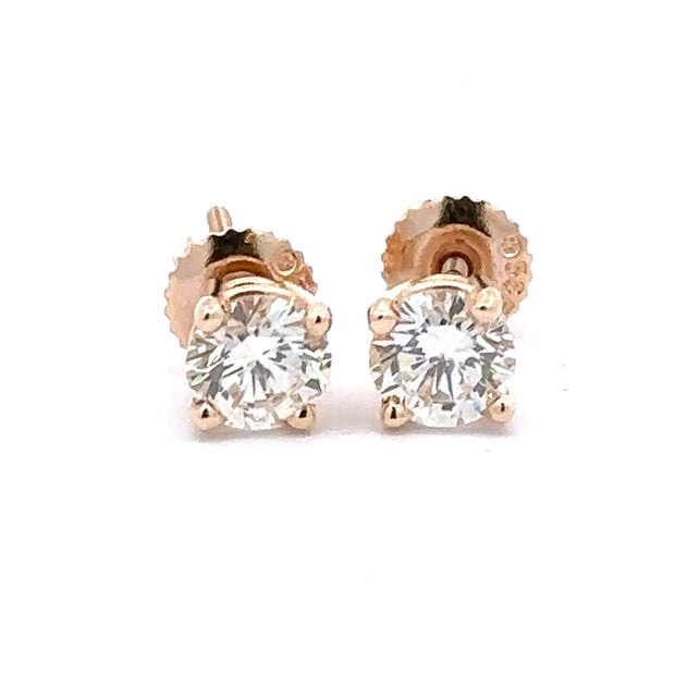 Estate 14K Yellow Gold Diamond Stud Earrings