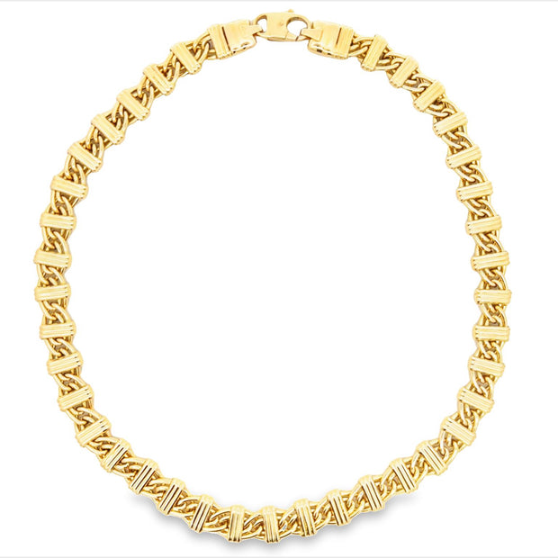 Estate 14K Yellow Gold Fancy Link Necklace