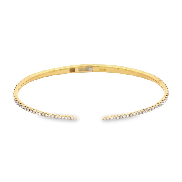 18K Yellow Gold Tapered Diamond Cuff Bracelet