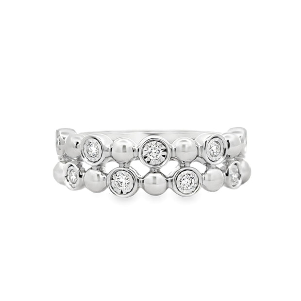 14K White Gold Illusion-Set Contemporary Diamond Ring