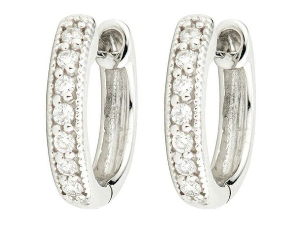 JudeFrances Diamond Huggie Hoop Earrings