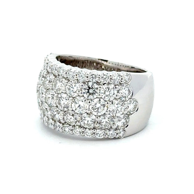 14K White Gold Wide Diamond Ring