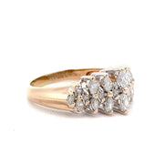 Estate 14K Yellow Gold Marquise & Round Diamond Ring