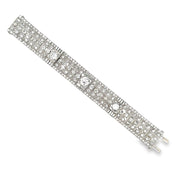 Vintage Wide Platinum Diamond Bracelet