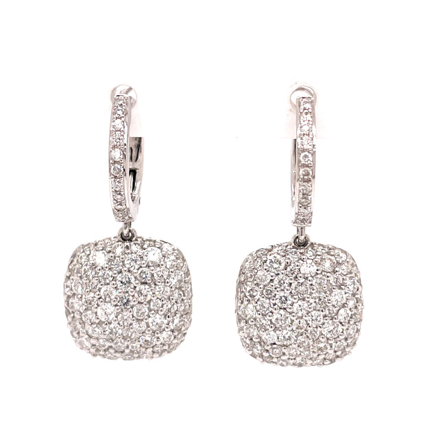 14K White Gold Pavé-set Diamond Dangle Earrings