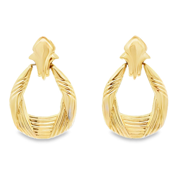 Estate 14K Yellow Gold Door Knocker Earrings