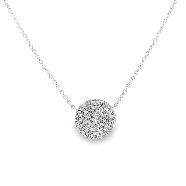 D.M. Kordansky 14K White Gold Diamond Disc Necklace