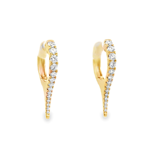 Nava Dee 14K Yellow Gold Diamond Hoop Spike Earrings