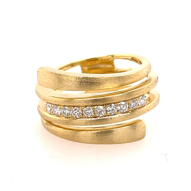 Nava Dee 14K Yellow Gold Contemporary Diamond Ring